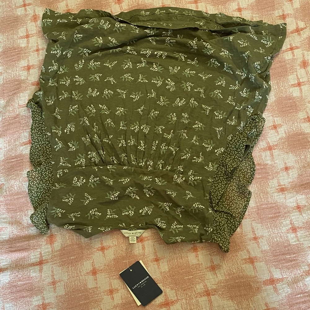 Lucky Brand Green Floral Blouse - Picture 6 of 6